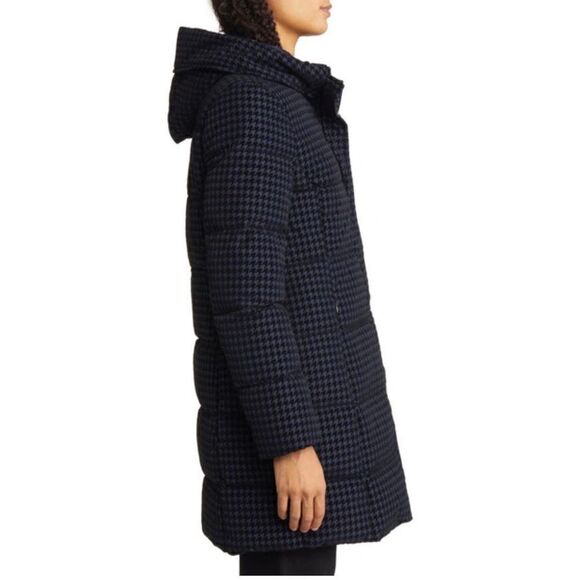 Via Spiga Water Repellent Houndstooth Flocked Puffer Coat NWT Size XLarge - Picture 3 of 12